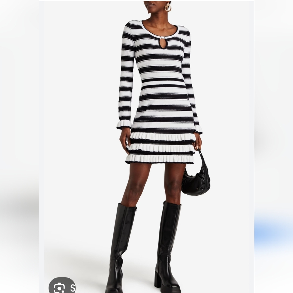 Moschino Boutique Black and White Striped Dress